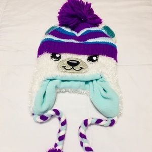 Justice Girls White Winter Beanie